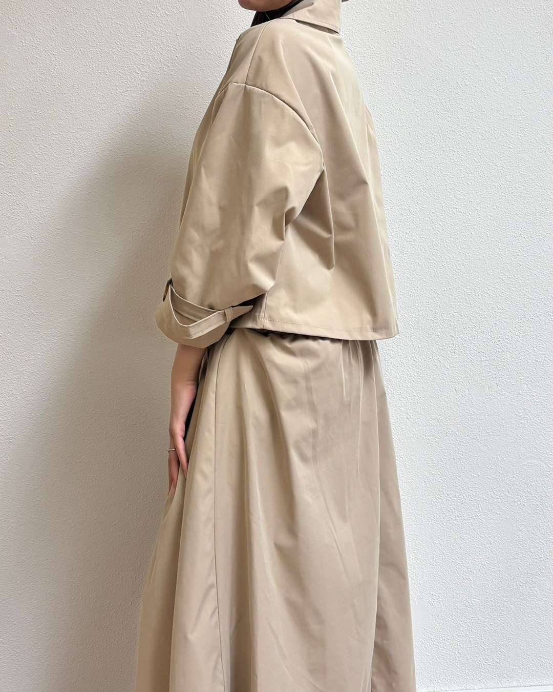 Beige Trench Coat set