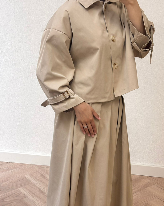 Beige Trench Coat set